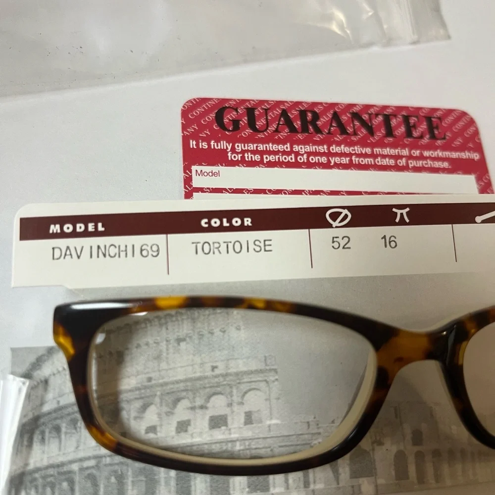 DaVinci Tortoise Shell Eyeglasses frames - non-prescription